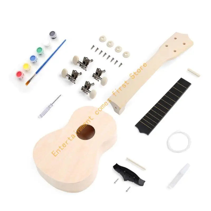 DIY Paintable Ukulele Kit — Handmade Musical Instrument Craft Set