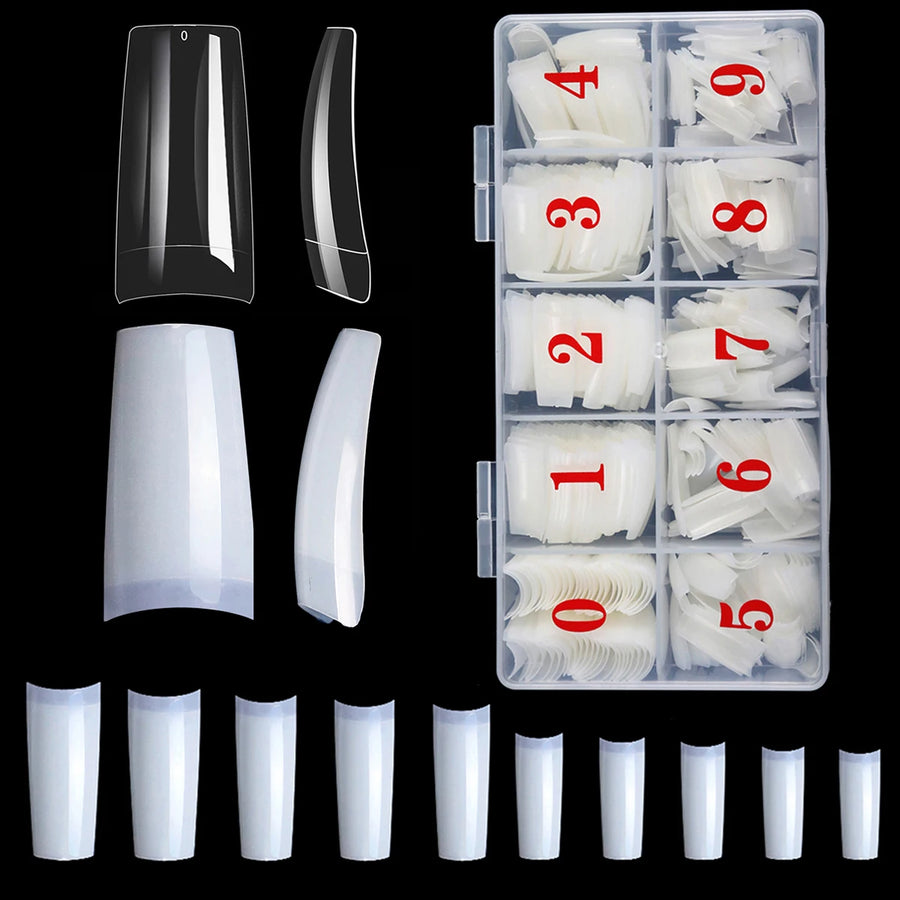 Misscheering French Nail Tips — Clear Half Cover Press On Acrylic Nails