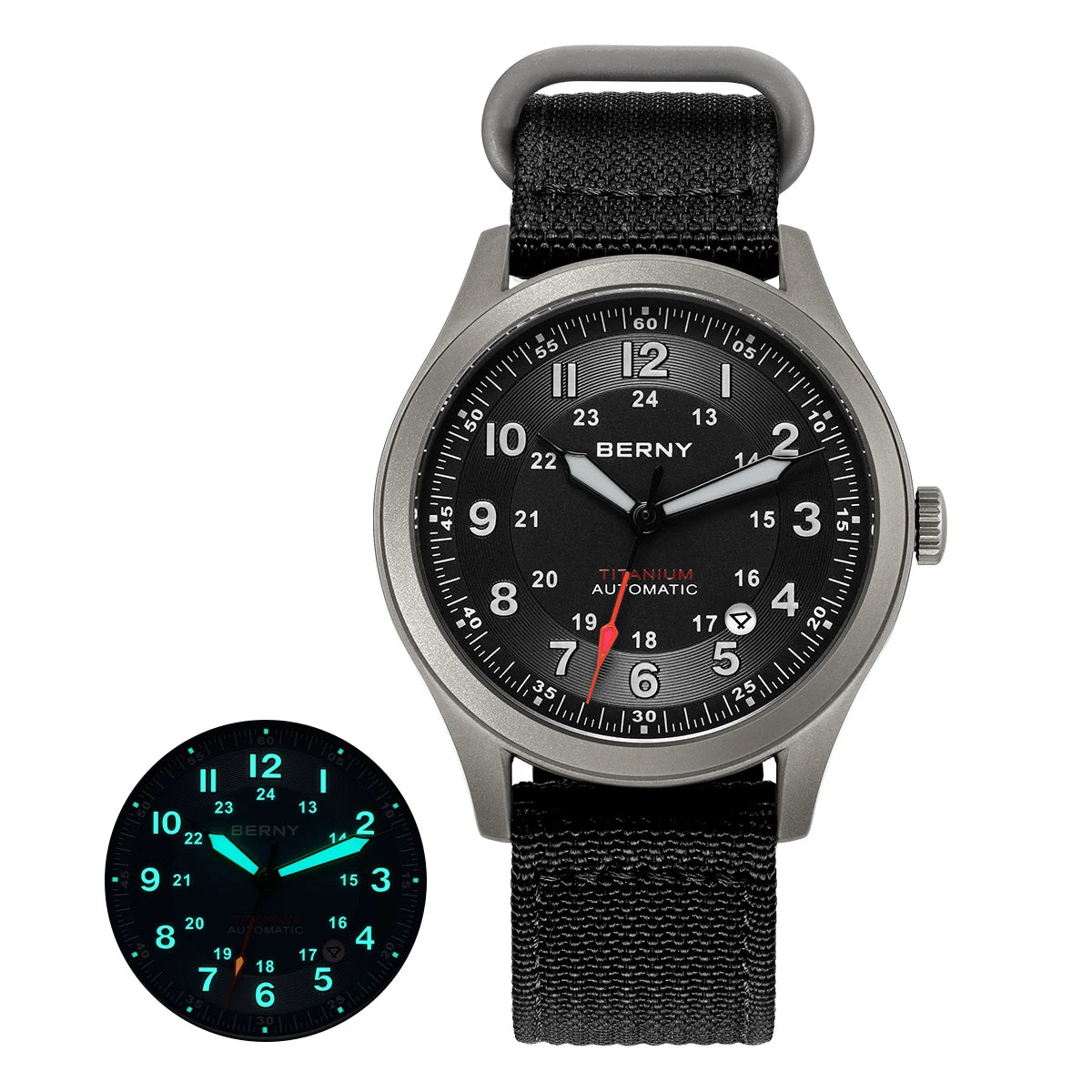BERNY Titanium Automatic Field Watch — Super Luminous Outdoor Sports Watch