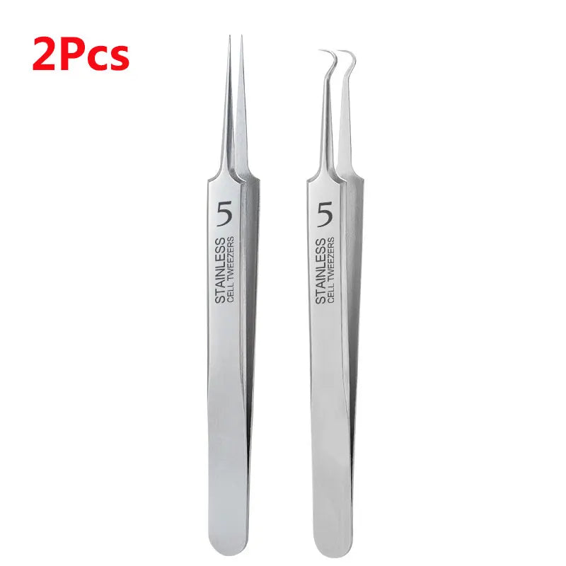 Stainless Steel Blackhead Extraction Tweezers — Precision Skin Care Tool