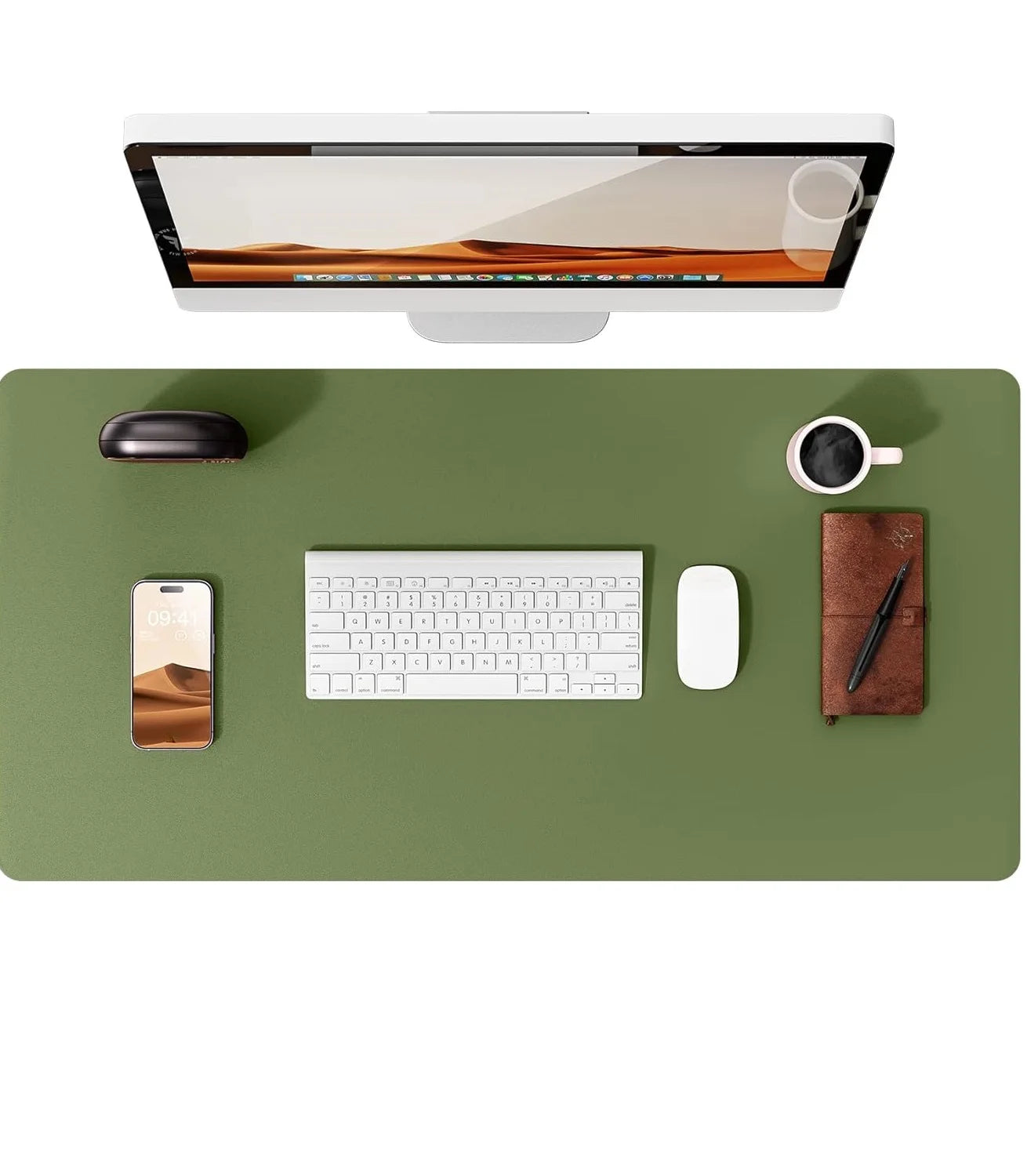 YSAGi Leather Desk Mat — Large Waterproof Mouse Pad & Desk Protector