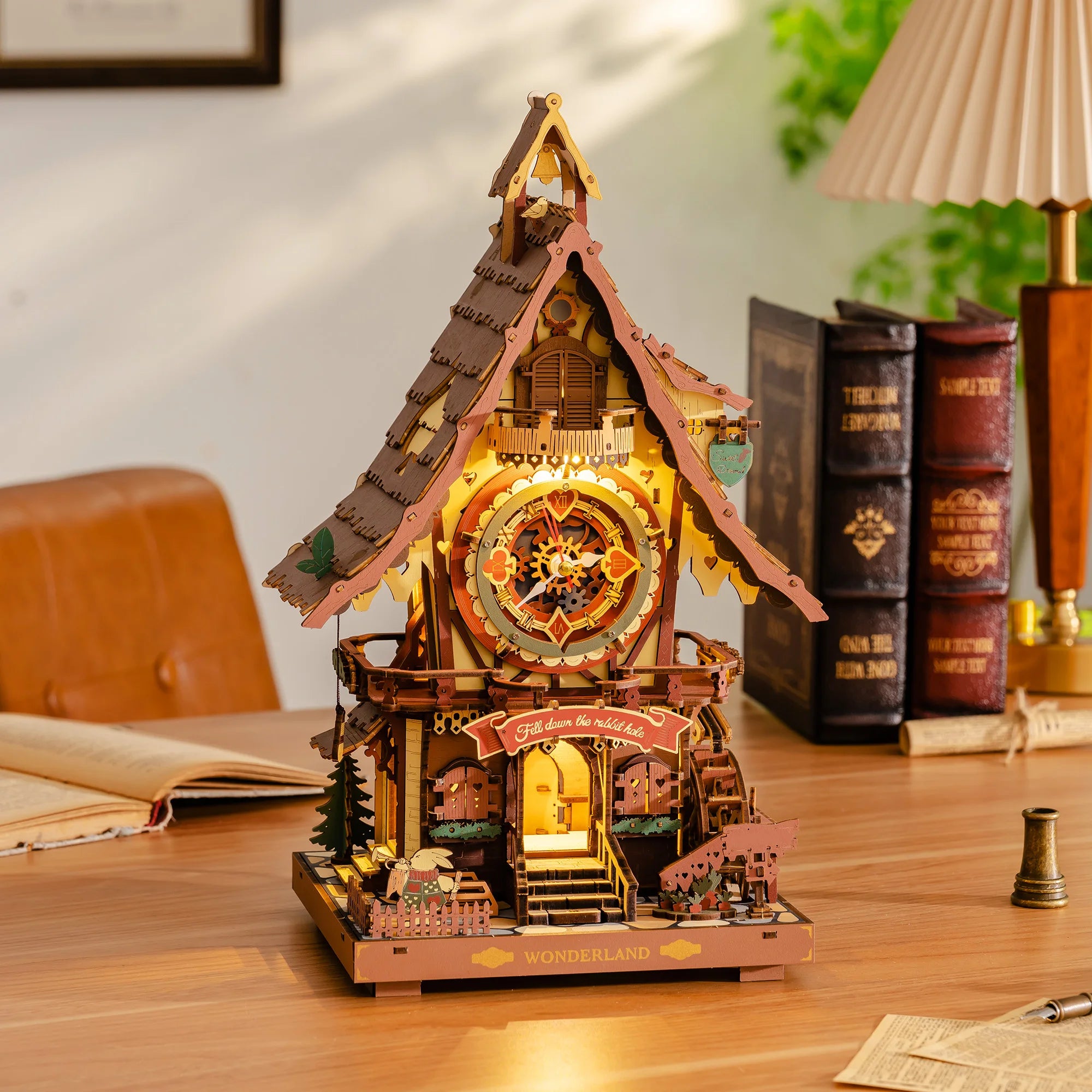 ROKR Wooden Cuckoo Clock 3D Puzzle — Mechanical Model Building Kit