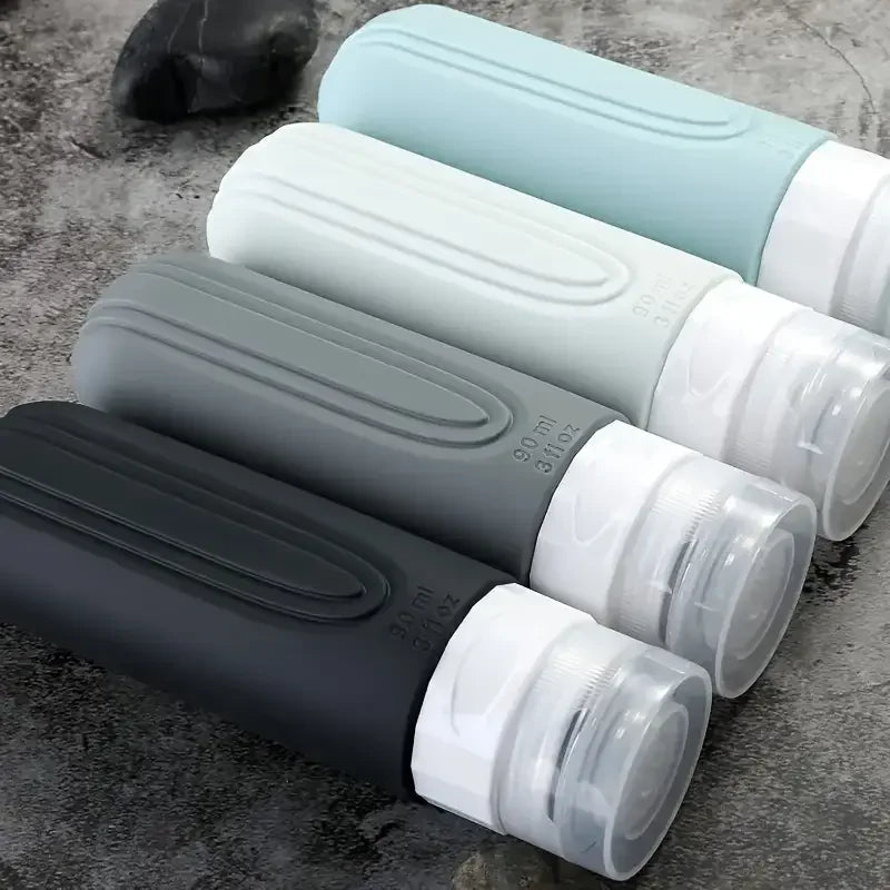 TECHOME Travel Toiletries Bottles — Leak Proof Silicone Refillable Containers