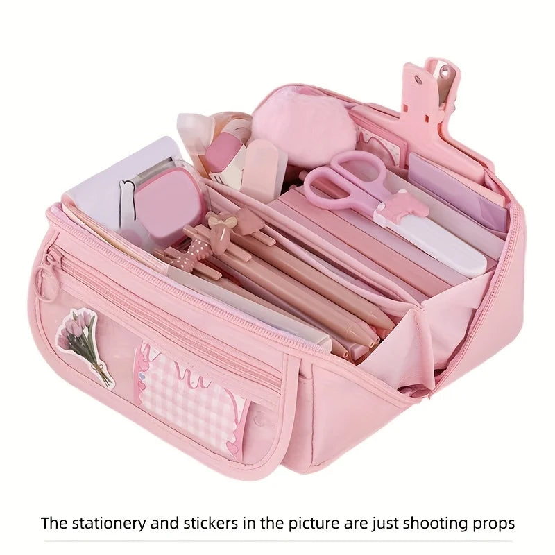 Large Capacity Pencil Case Organizer — Multi-Compartment Desktop Storage