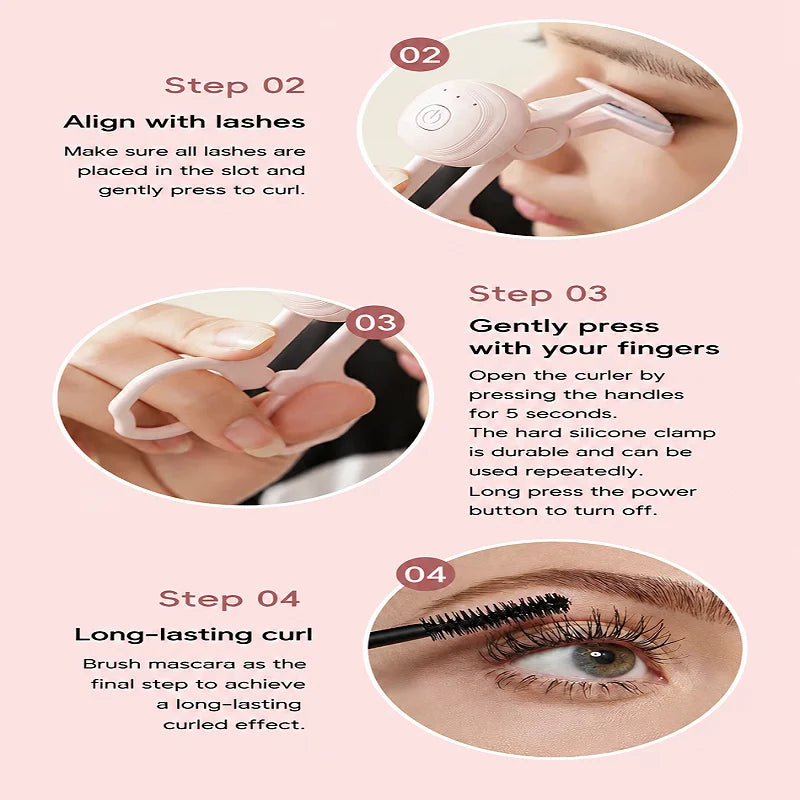 Rechargeable Electric Eyelash Curler — Heated Tool for Long-Lasting Lift