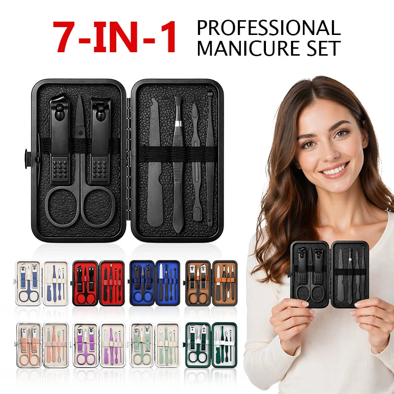 LGRAMER 7-Piece Nail Clipper Set — Professional Manicure & Pedicure Kit