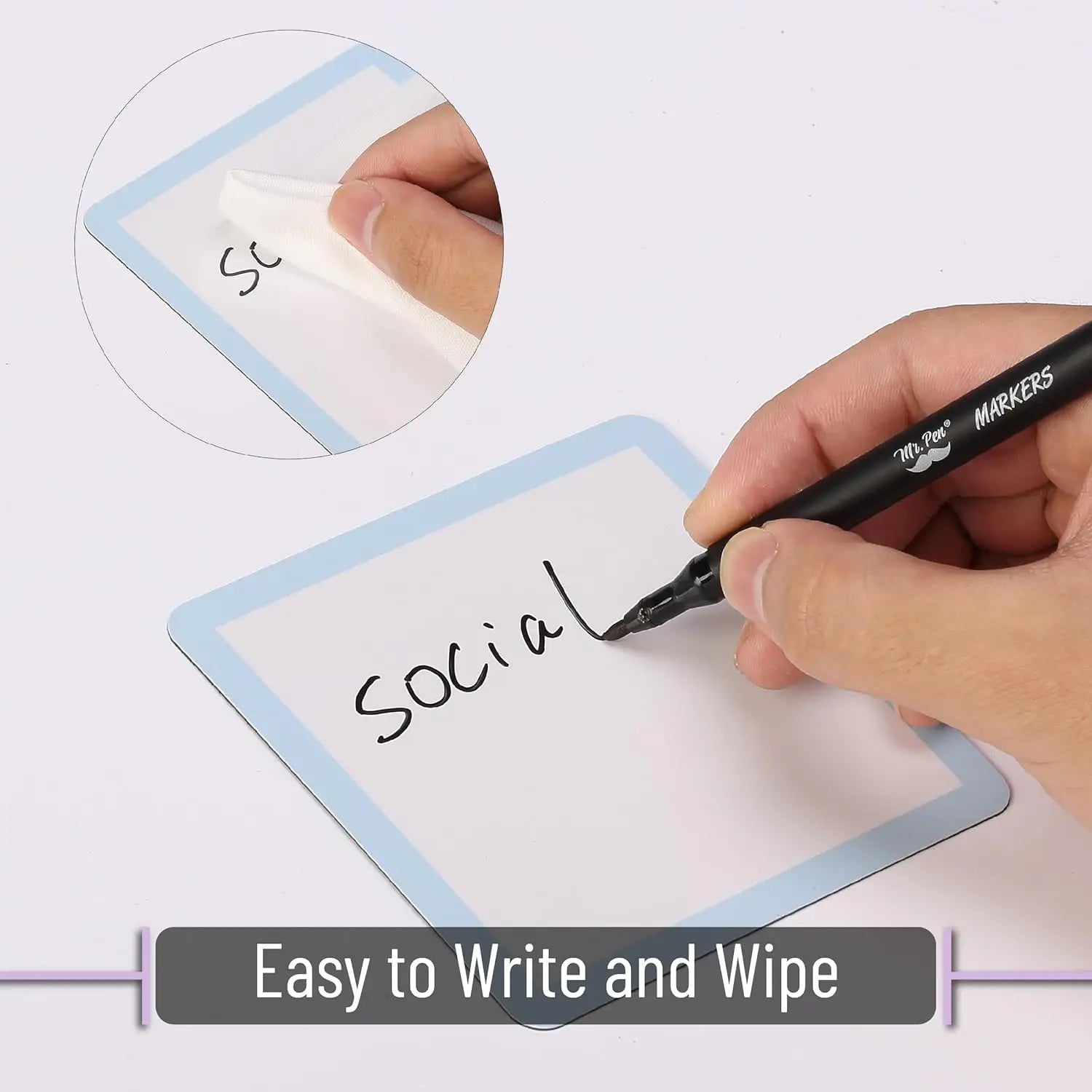 Erasable Magnetic Labels — Reusable Color Note Set for Whiteboards