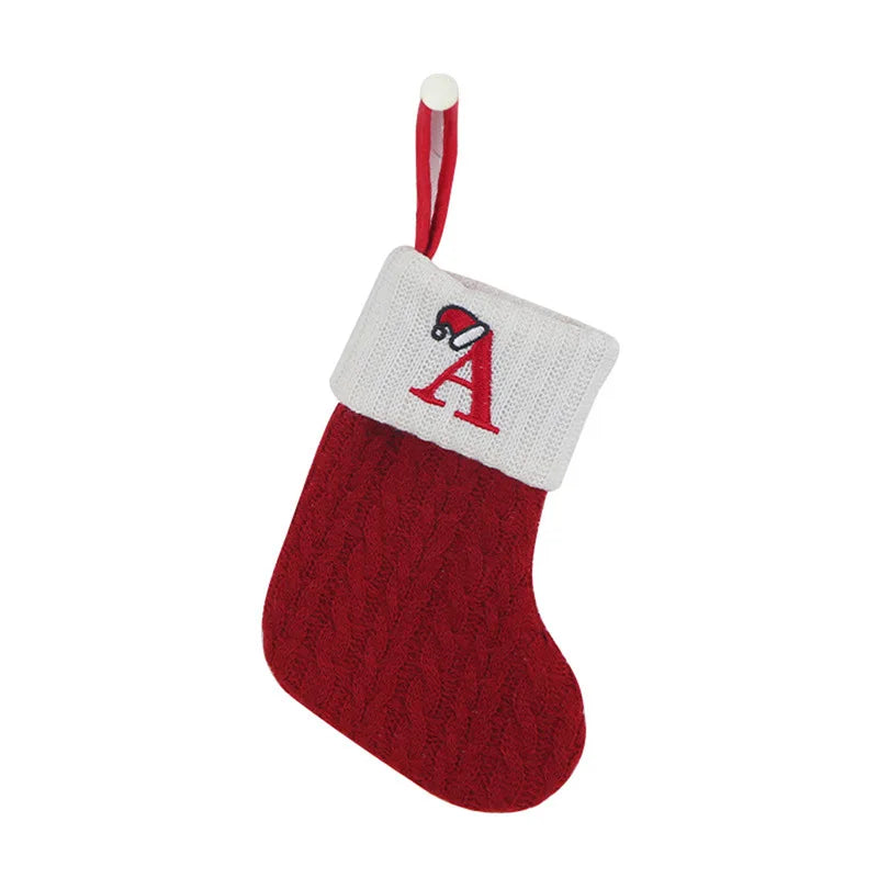 Knitted Snowflake Christmas Stocking — Decorative Holiday Tree Ornament