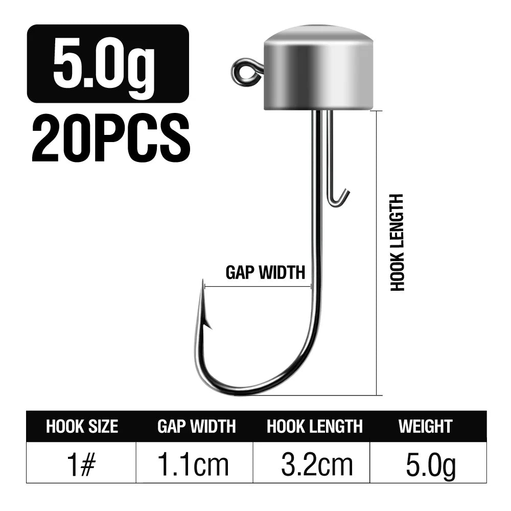YIYUEQIANLI Ned Rig Jig Heads — High Carbon Steel Mushroom Hooks