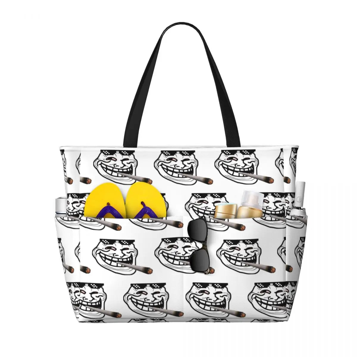 Funny Meme Graphic Tote Bag — Large Multi-Purpose Travel & Gym Bag