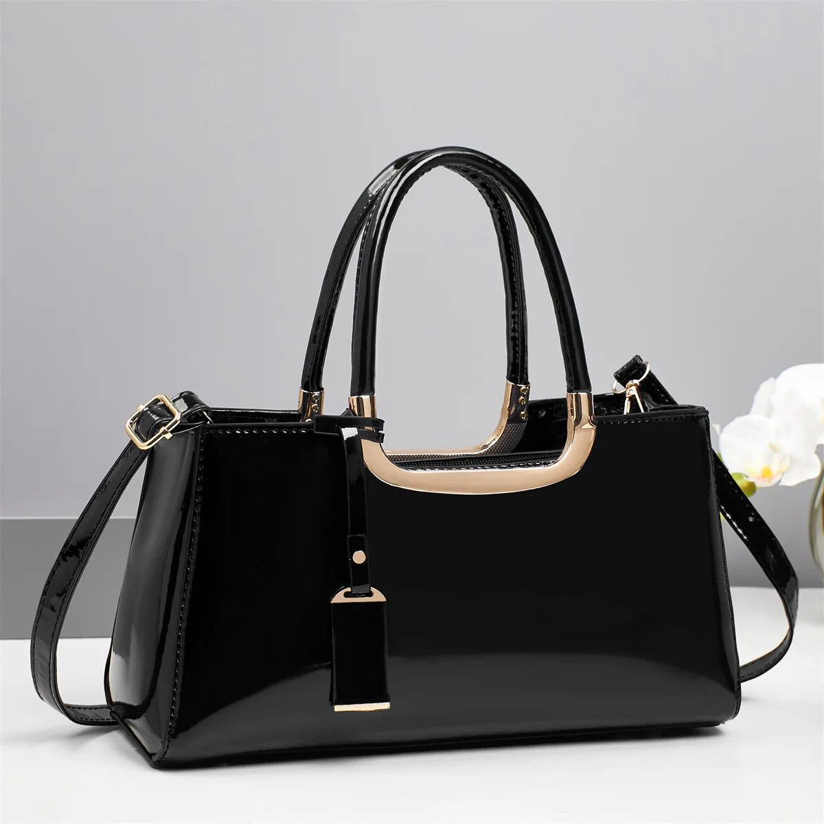 YYW Luxury Patent Leather Handbag — Elegant Evening Clutch & Crossbody