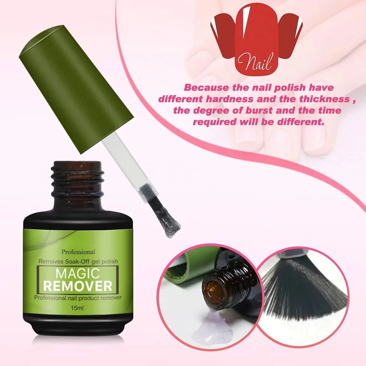 Fast Acting Gel Polish Remover — Professional Soak Off Nail Care, 15ml