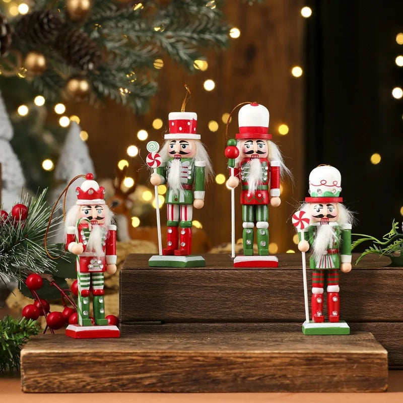 Nutcracker Soldier Ornaments — Decorative Wooden Pendants for Holiday Decor