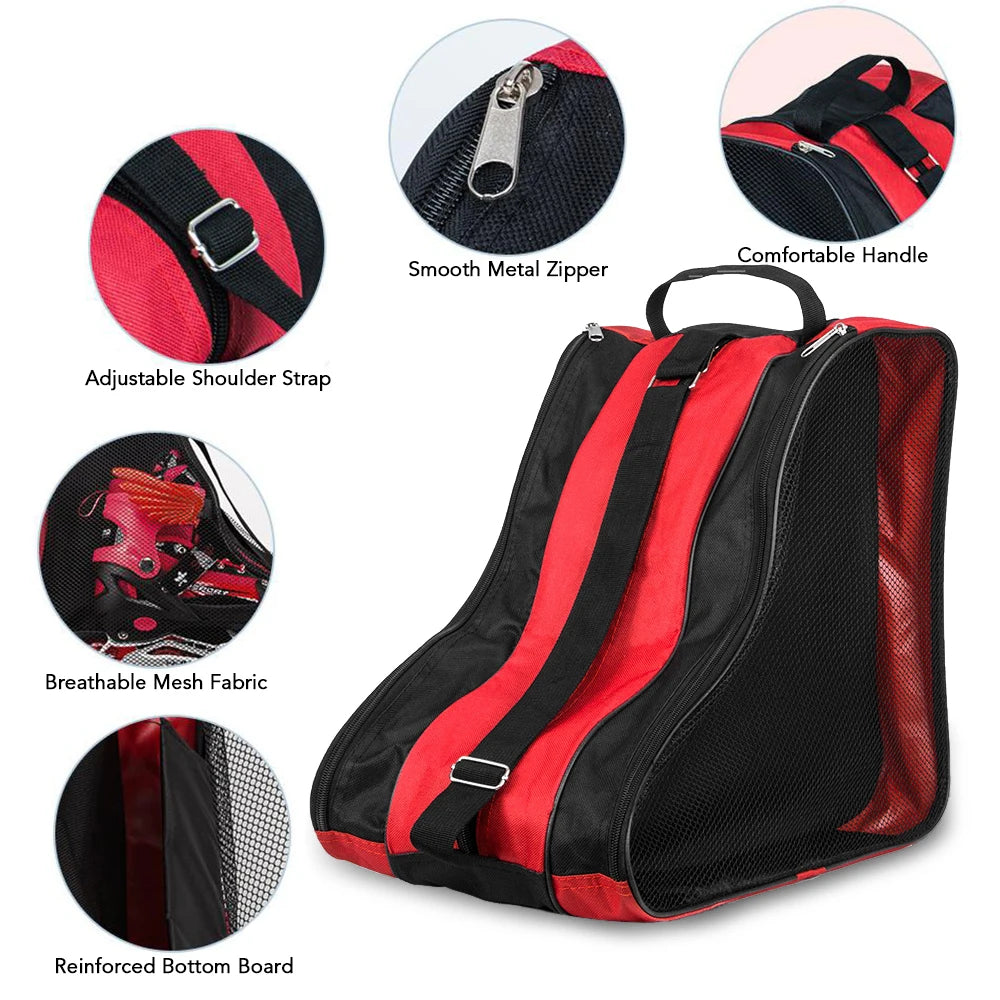 Kids 3-Layer Skate Carry Bag — Breathable Storage Case for Roller and Ice Skates