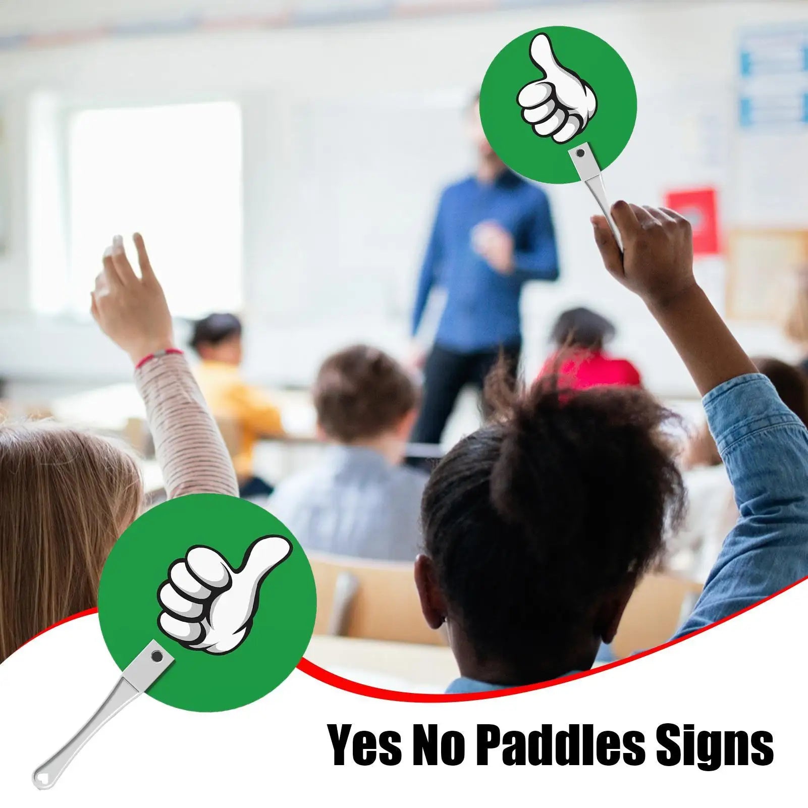 Classroom Voting Paddles — 10-Piece Yes and No Set for Teachers