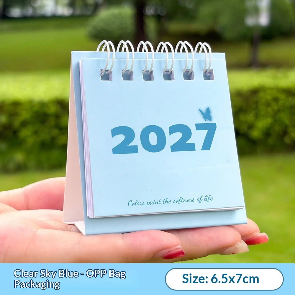 2027 Monthly Desk Calendar — Vintage Minimalist Style with Memo Notes