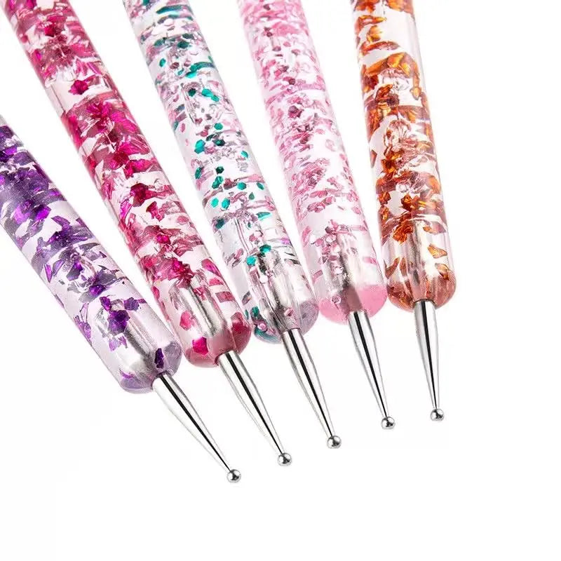 DWLOL Nail Art Tool Kit — 10-Piece Dotting Pens and Liner Brush Set