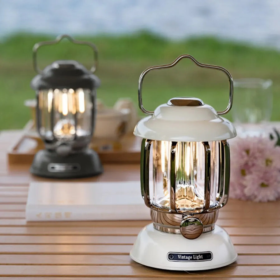 GGBEE Vintage LED Camping Lantern — USB Rechargeable Retro Nightlight