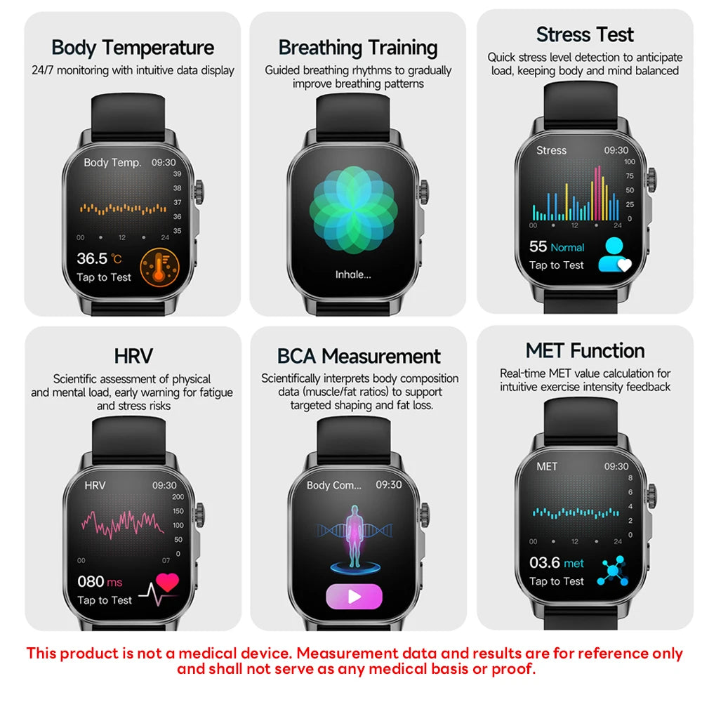 ChiBear Professional Health Smartwatch — Advanced Body Composition & ECG Monitor