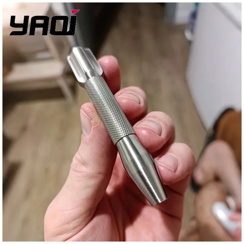 Stainless Steel Safety Razor Handle — Ergonomic Men's Grooming Tool