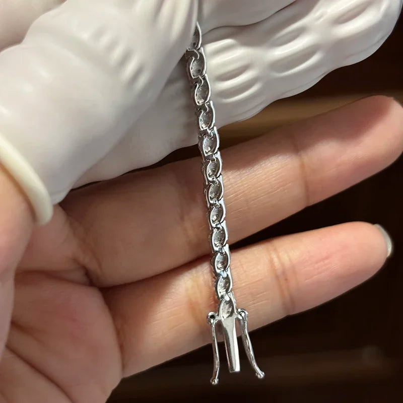 NKHOG Moissanite Tennis Bracelet — S925 Sterling Silver Sparkling Jewelry