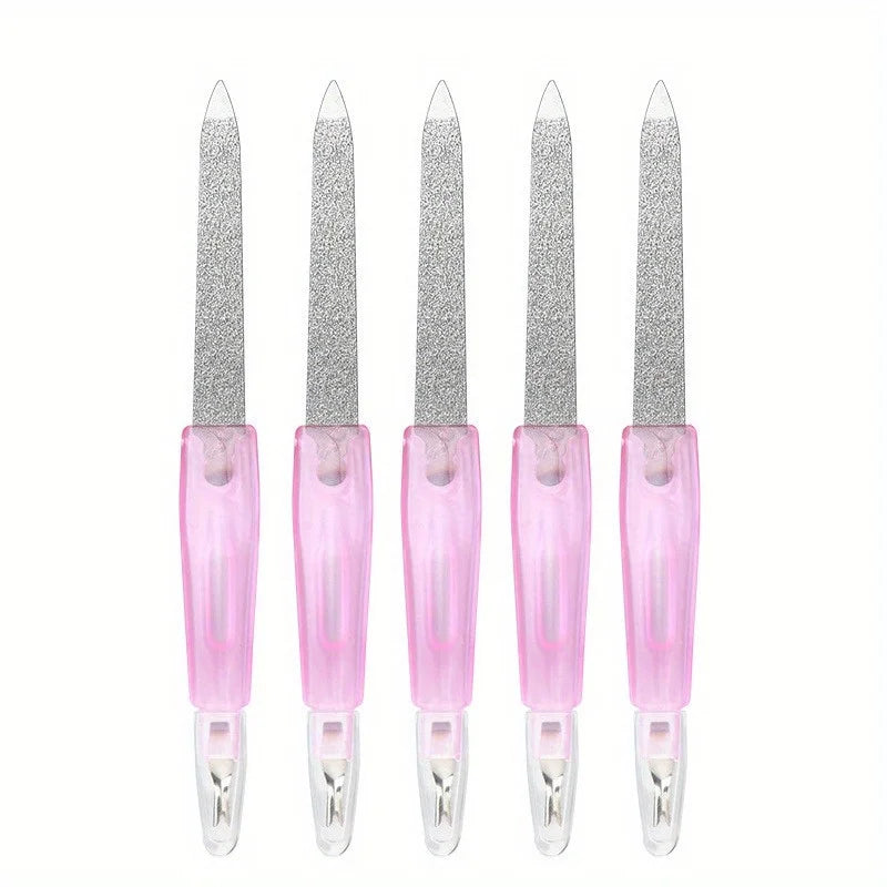 Stainless Steel 2-in-1 Nail File Buffer — Professional Manicure Tool