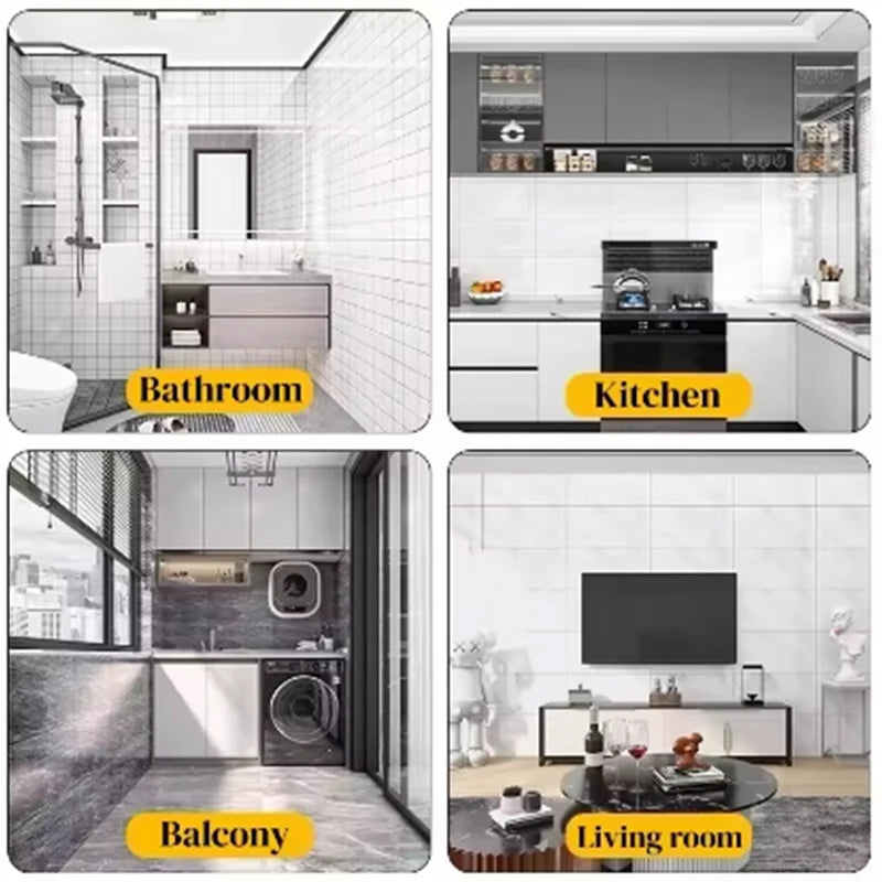 Marble Pattern Self-Adhesive Wallpaper — Waterproof Foam Wall Sticker