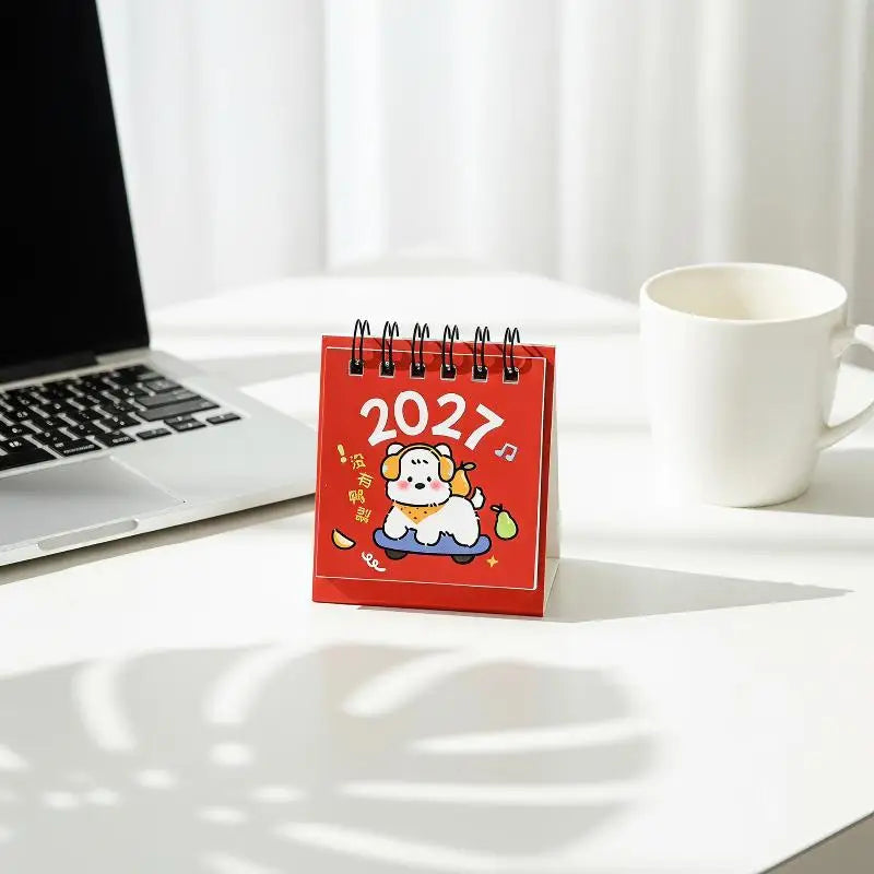 2027 Mini Desk Calendar — Portable Daily Planner for Home and Office