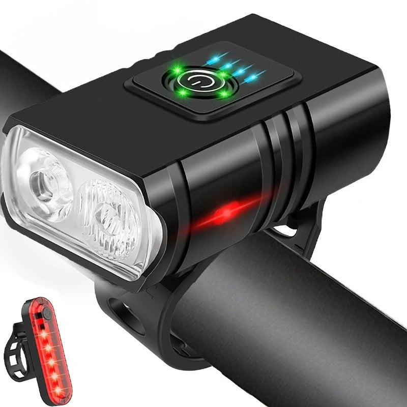 USB Rechargeable Bike Light Set — Waterproof LED Headlight and Taillight