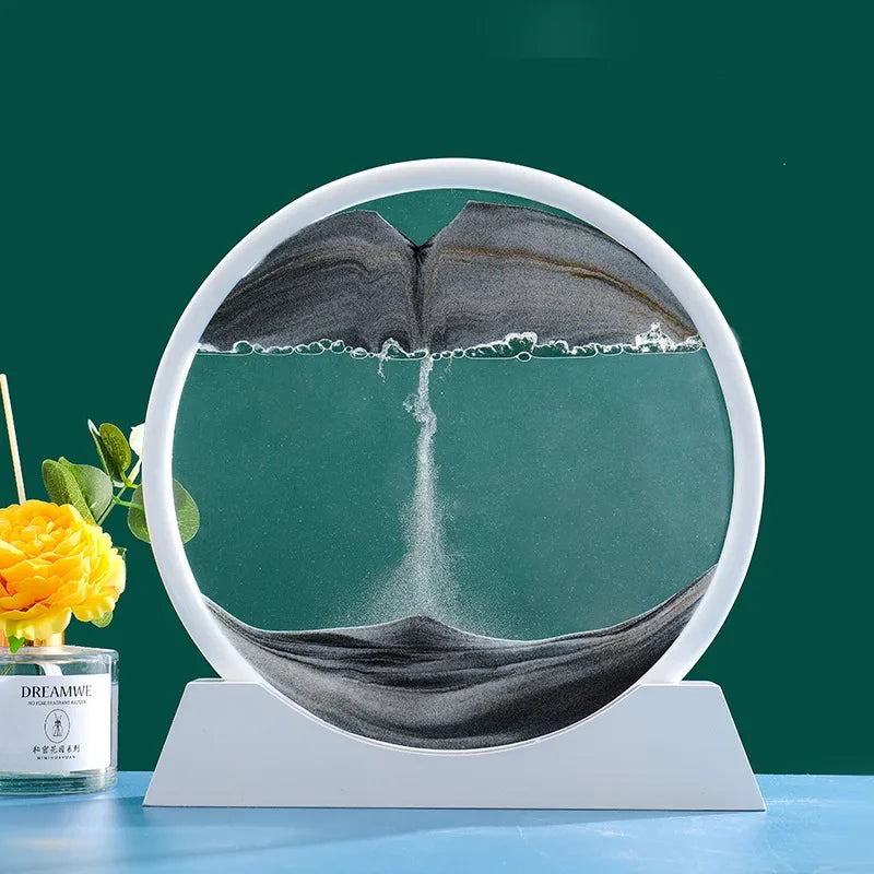 3D Moving Sand Art Picture — Decorative Glass Sandscape Hourglass