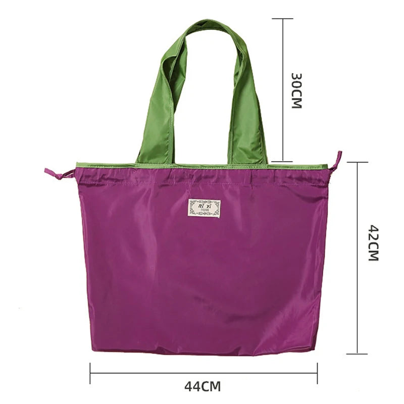Reusable Nylon Drawstring Shopping Bag — Durable Grocery Tote for Travel