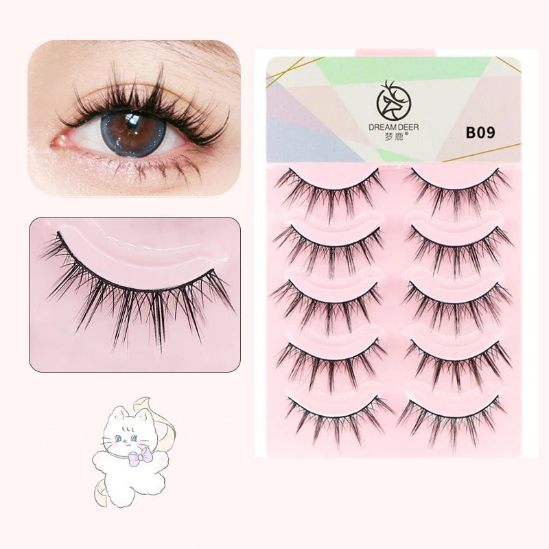 BLINKWAVE Natural False Eyelashes — C-Curve Strip Lashes for Daily Wear