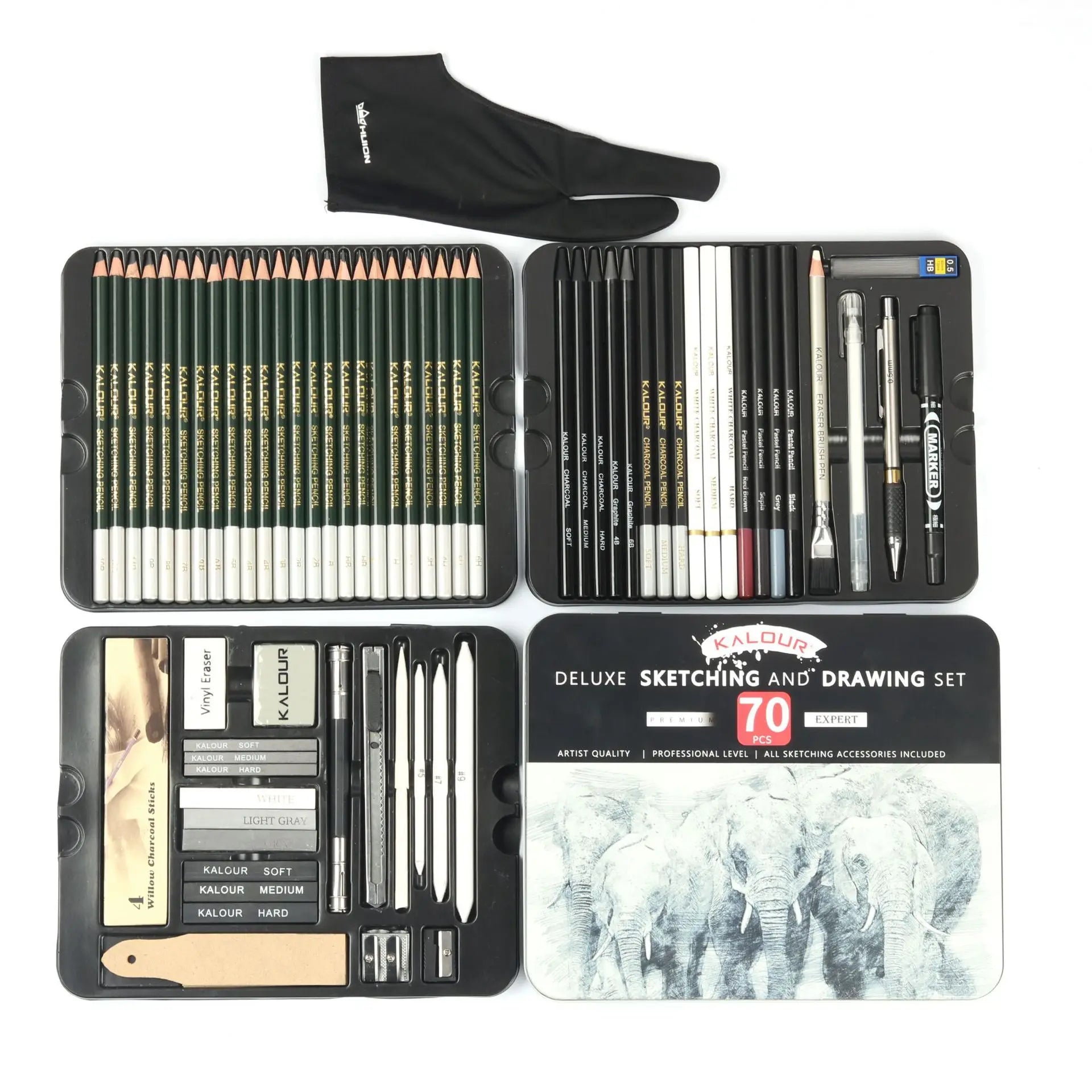 kissbuty Professional Sketching Pencil Set — Comprehensive Art Kit for Artists