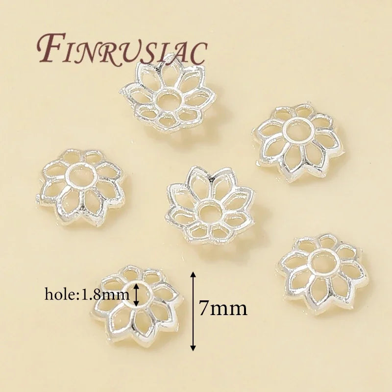 FINRUSIAC Gold Plated Brass Bead Caps — Round Jewelry Findings for DIY Necklaces