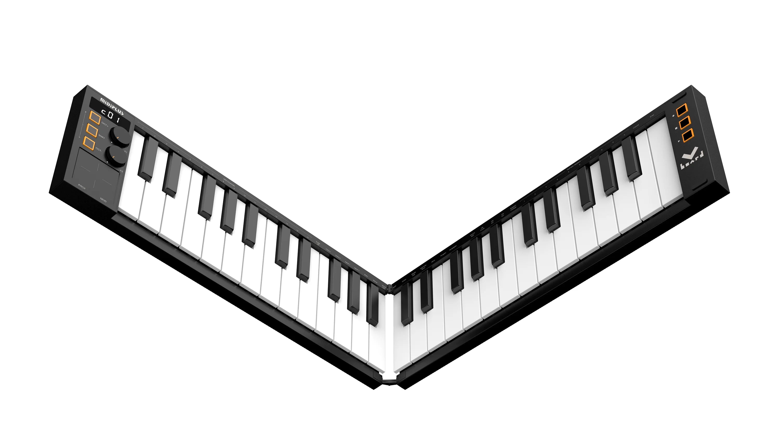Foldable Bluetooth MIDI Keyboard Controller — 49 Keys Portable Electric Piano