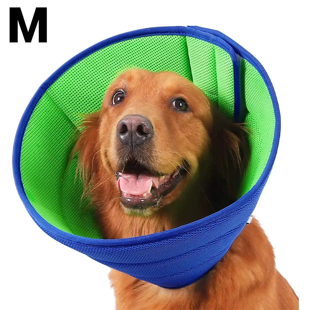 Protective Dog Recovery Cone — Breathable Mesh Elizabethan Collar