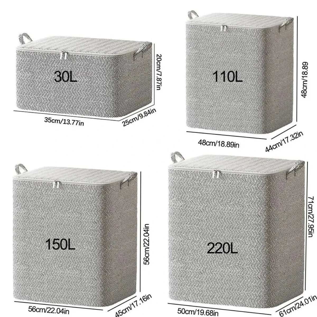 Extra Large Zippered Storage Bag — Foldable Organizer for Clothes & Quilts
