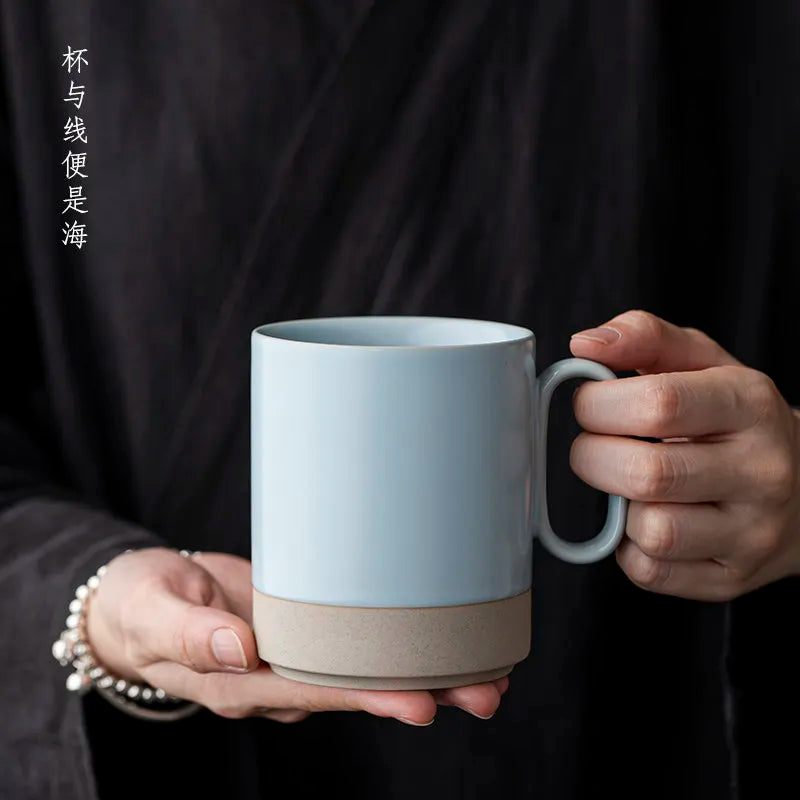 Exquisite Porcelain Coffee Cup — Large Capacity Ceramic Mug with Gift Box