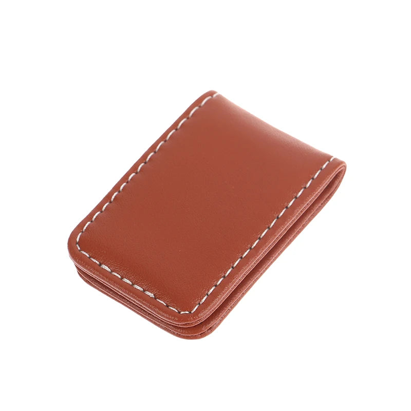 Slim Leather Money Clip Wallet — Magnetic Card Holder & Cash Clamp