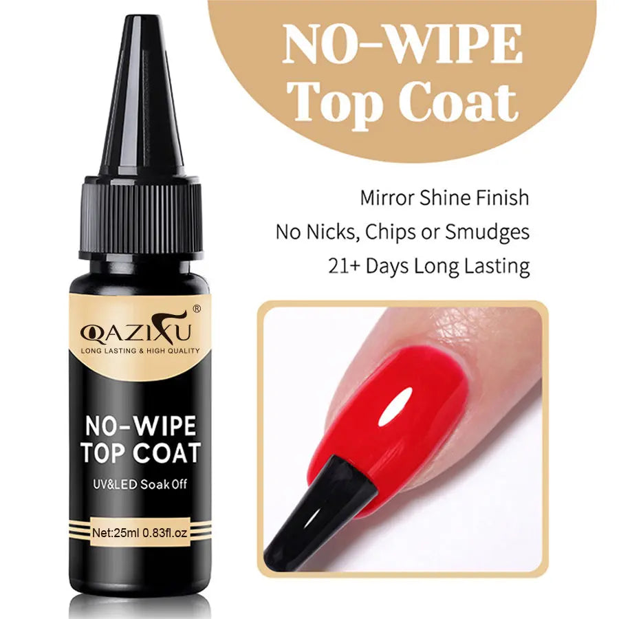 QAZIXU Gel Nail Polish Kit — Professional Base and Top Coat Essentials