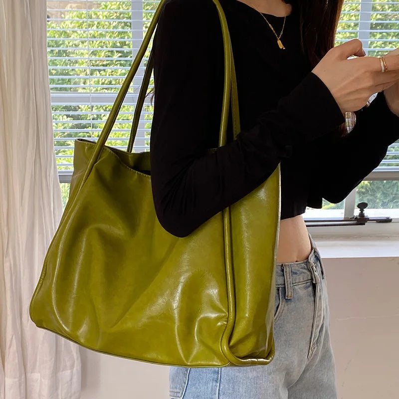 dawndesslo Textured Tote Bag — Large Capacity Shoulder Bag for Women