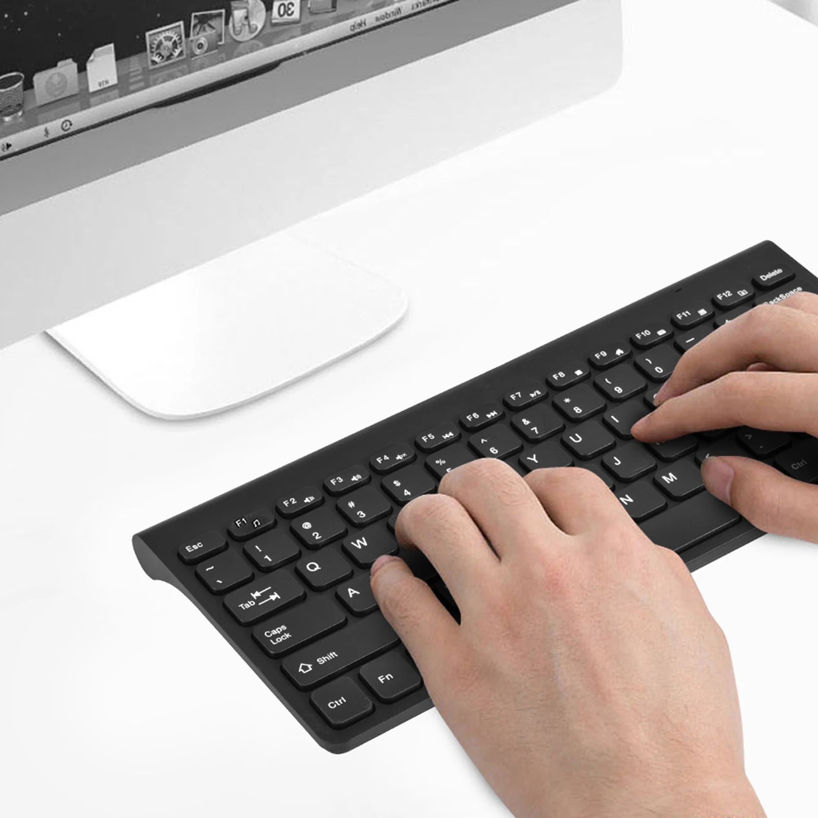 zyyini Ultra Thin Wired Keyboard and Mouse Combo — Compact USB Desktop Set