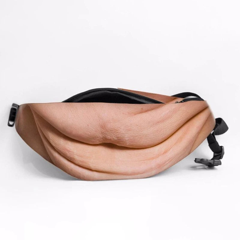 Funny Novelty Fake Belly Waist Pack — Humorous Simulation Dad Bod Gag Gift