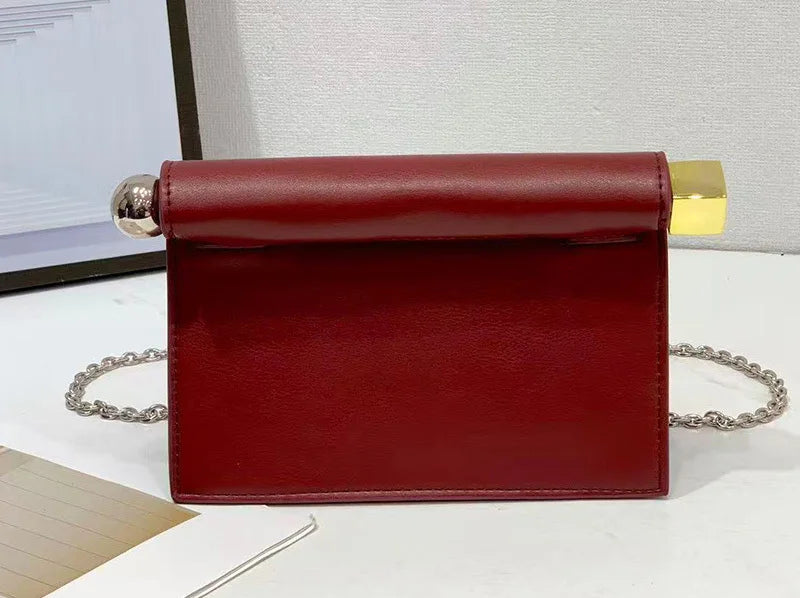 VM FASHION KISS Rolled-Edge Clutch Bag — Versatile Chain Crossbody Purse