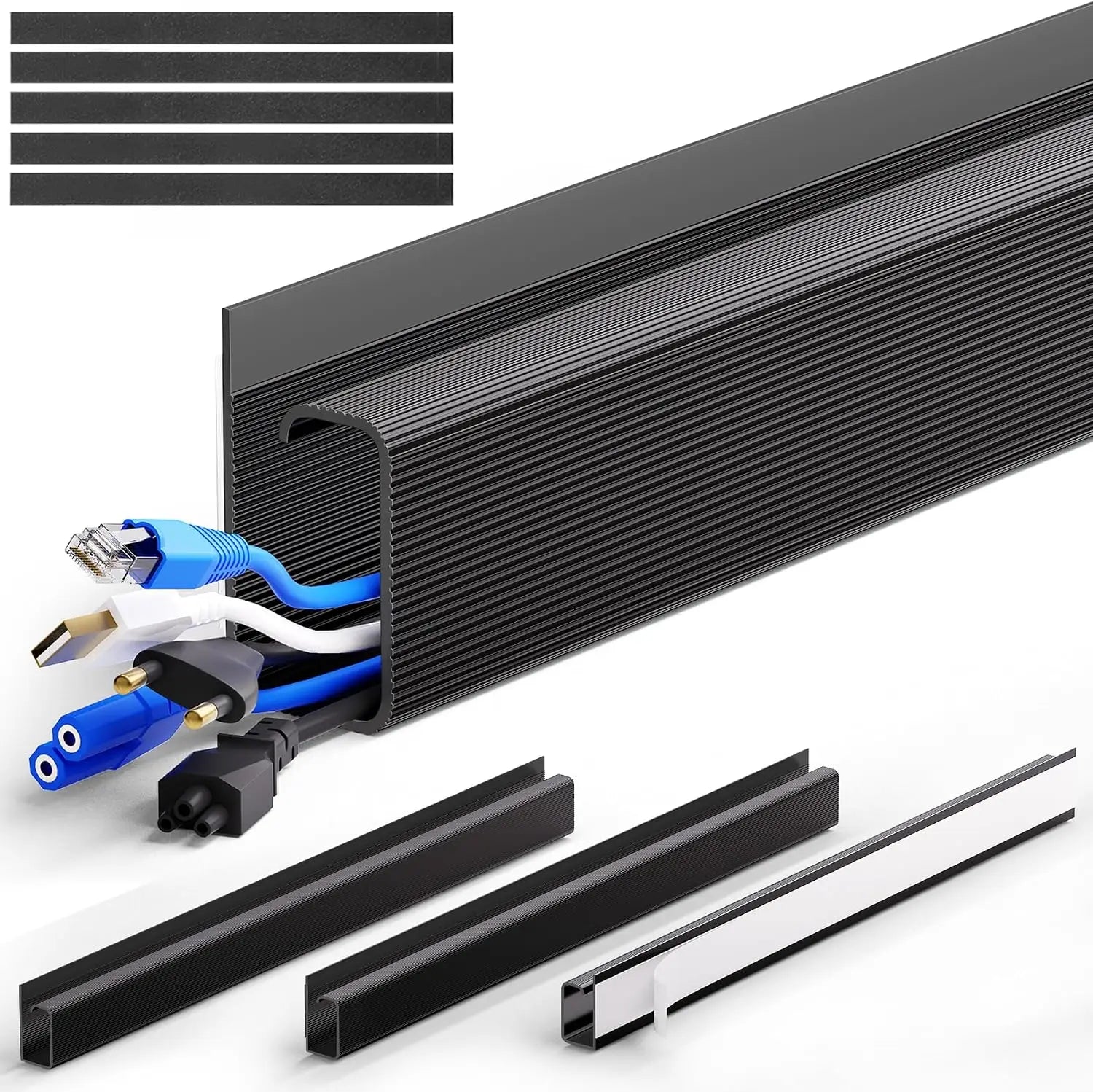 Under Desk Cable Management Kit — Cord Organizer for Home and Office