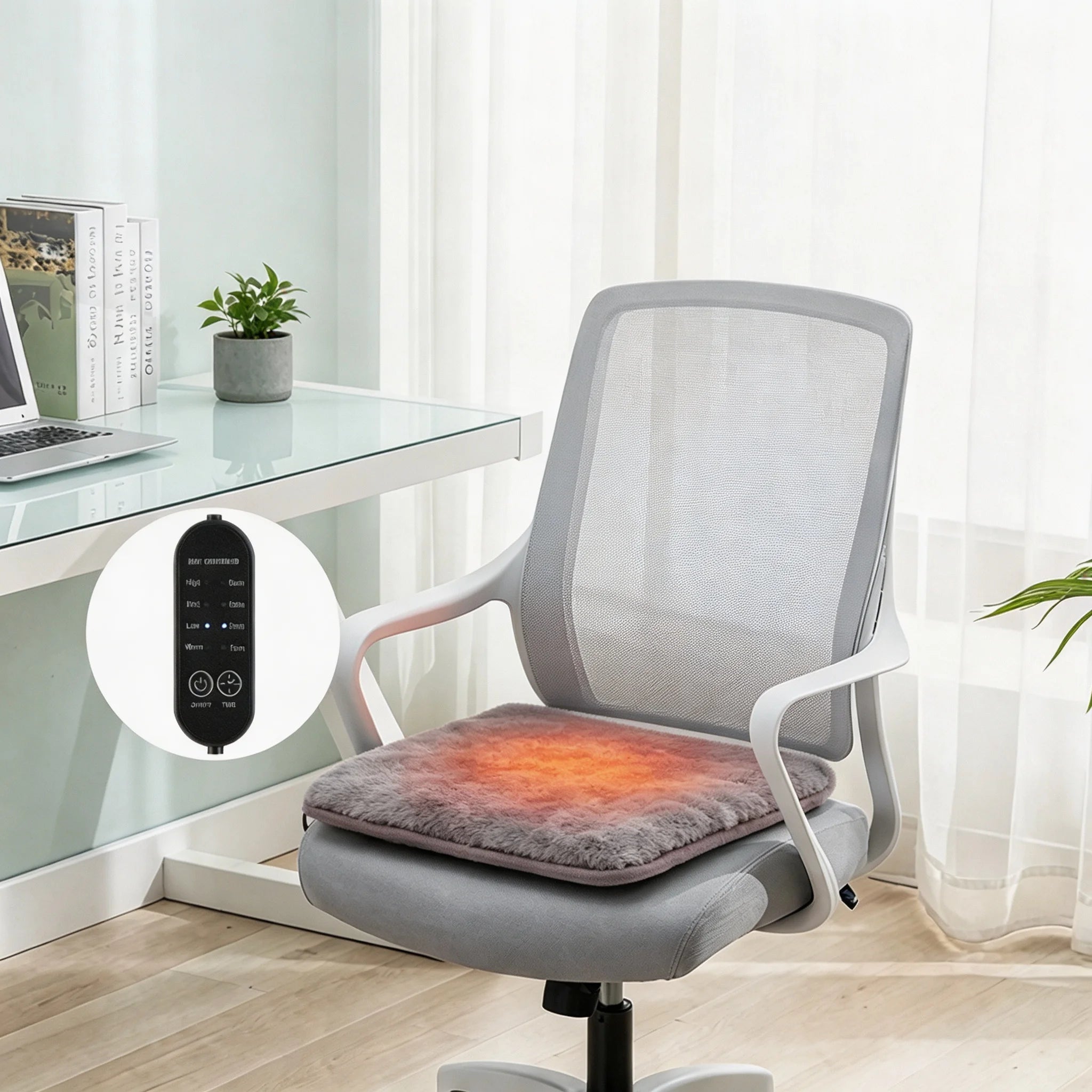 AFDEAL Heated Seat Cushion — USB Warming Chair Pad with 4 Heat Levels
