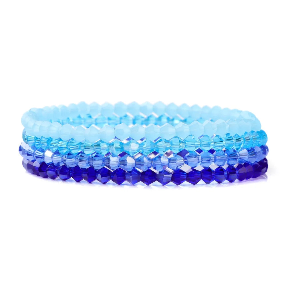 vinswet Crystal Bead Bracelet Set — Elegant Gold Tone Jewelry for Women