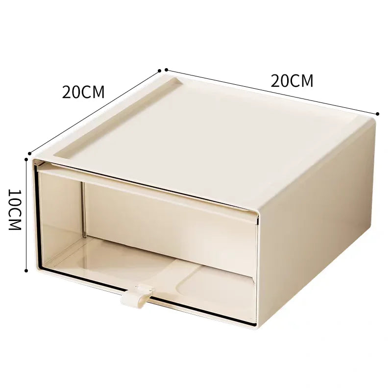 Desktop Storage Box with Drawers — Clear Collectible Display Case