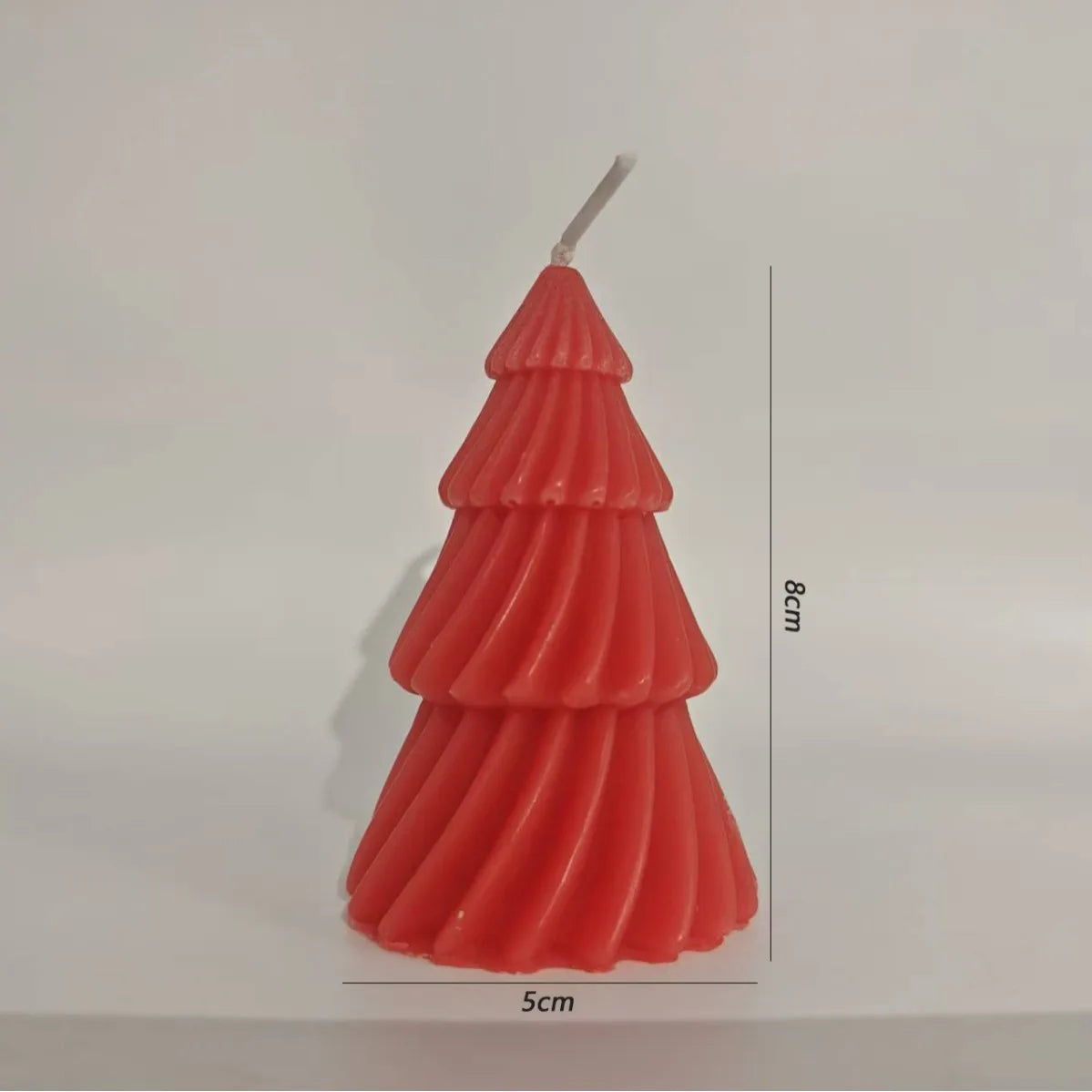 Spiral Striped Pine Tree Scented Candle — Handmade Aromatherapy Decor