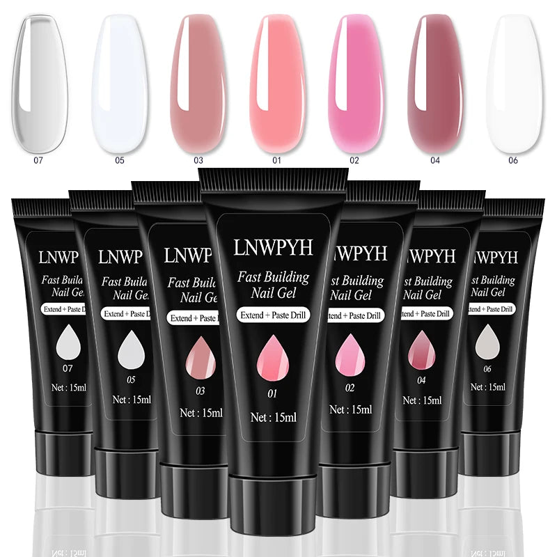 LNWPYH Poly Extension Nail Gel Kit — Professional UV LED Nail Building Set